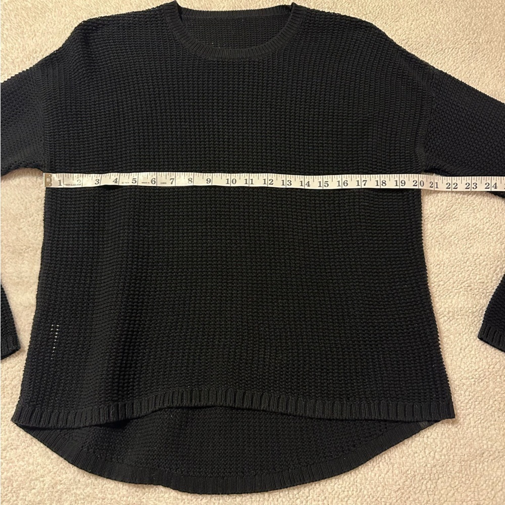 Lululemon Black Easy Embrace Long Sleeve Open Knit Sweater - Picture 9 of 15